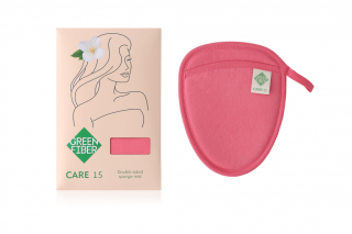 Green Fiber Care 15, Варежка-спонж двусторонняя коралловая